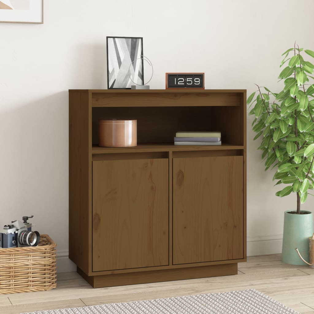 vidaXL Komoda medovo-hnedá 70x34x80 cm borovicový masív