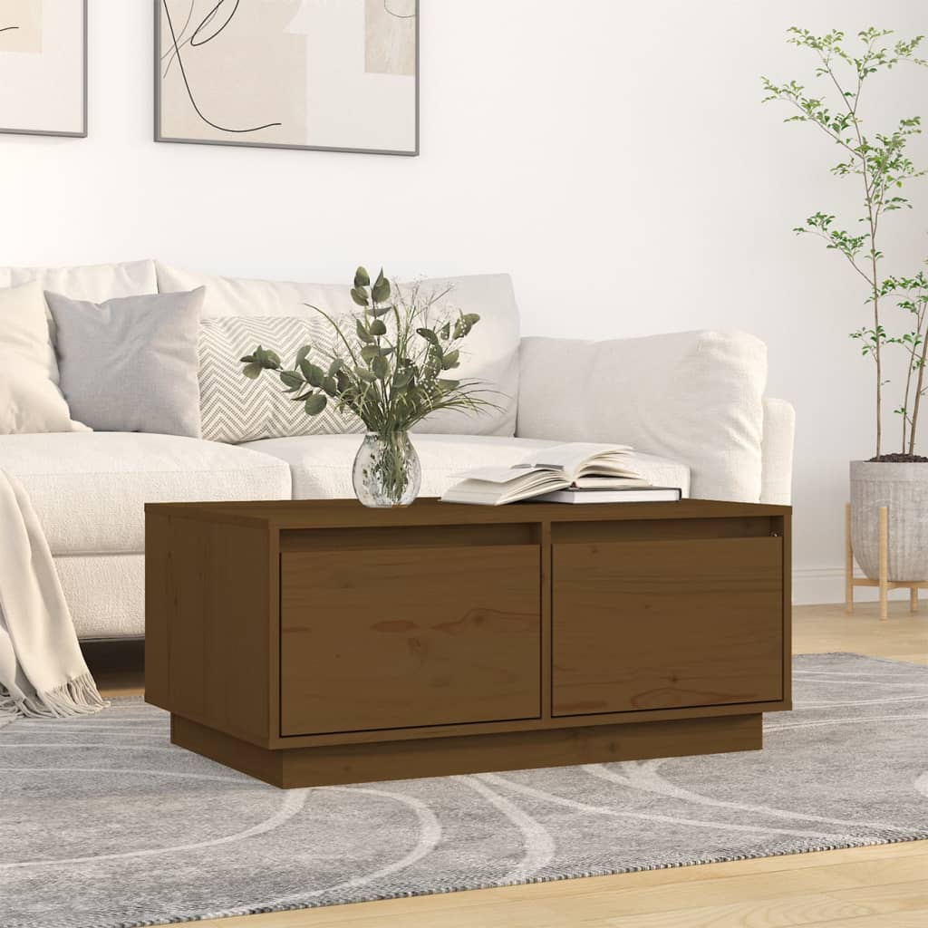 vidaXL Konferenčný stolík medovo-hnedý 80x50x35 cm borovicový masív