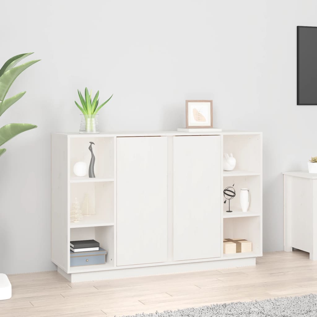 vidaXL Komoda biela 120x35x80 cm borovicový masív