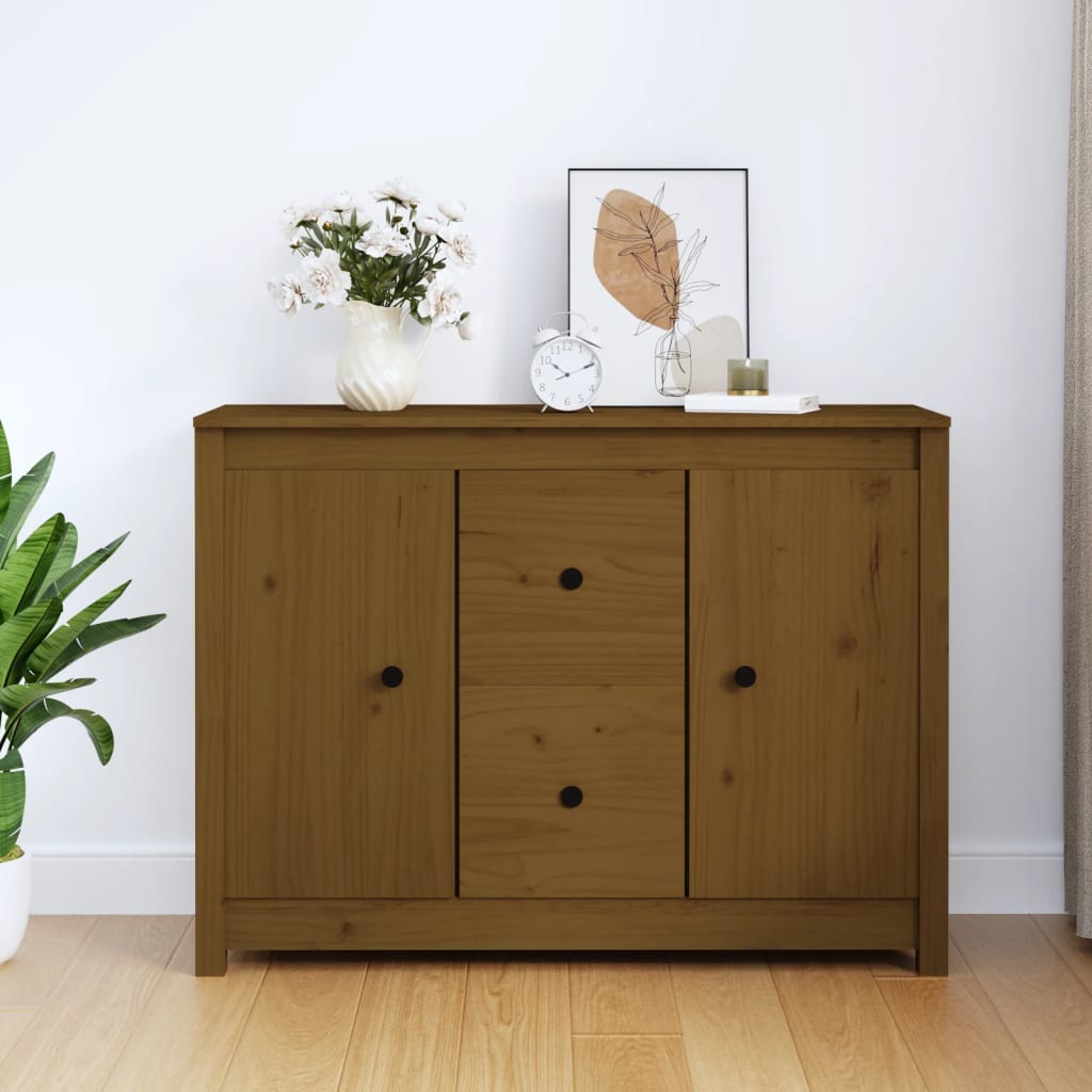 vidaXL Komoda medovo-hnedá 100x35x74 cm masívne borovicové drevo