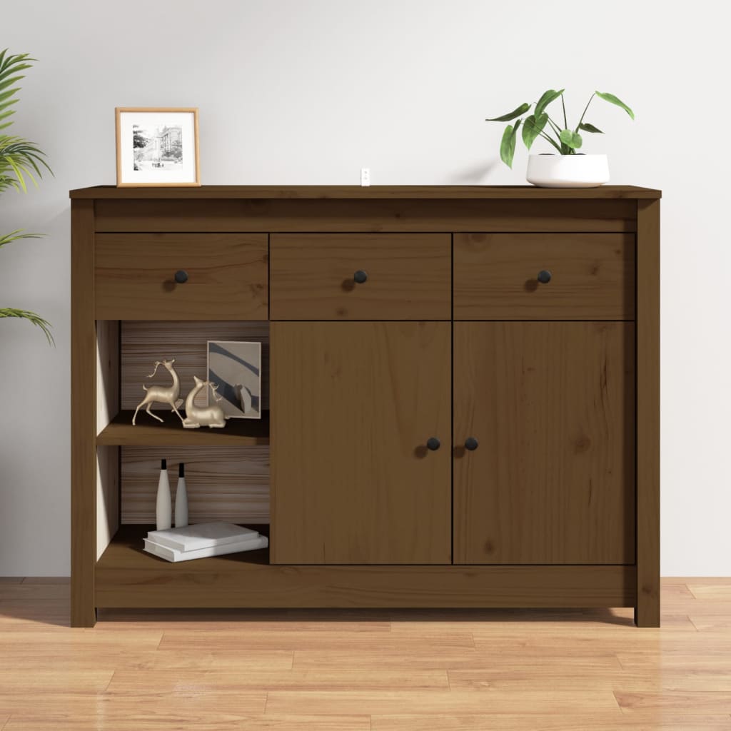 vidaXL Komoda medovo-hnedá 100x35x74 cm masívne borovicové drevo