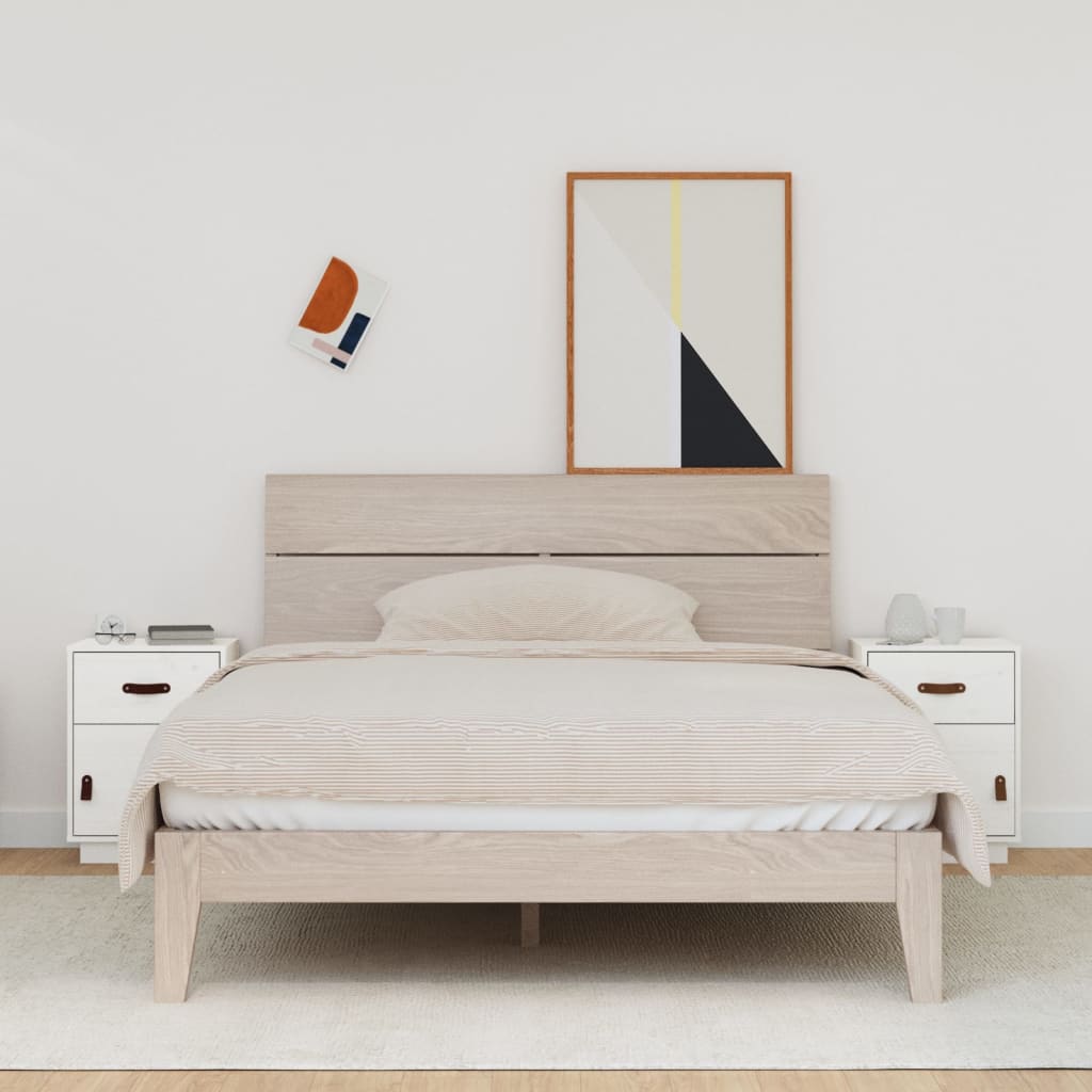 vidaXL Nočné stolíky 2 ks biele 40x34x35 cm borovicový masív