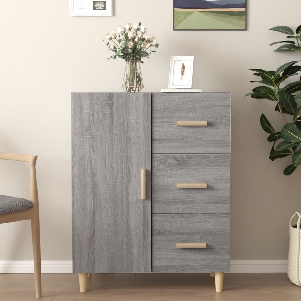 vidaXL Komoda sivý dub sonoma 69,5x34x90 cm kompozitné drevo