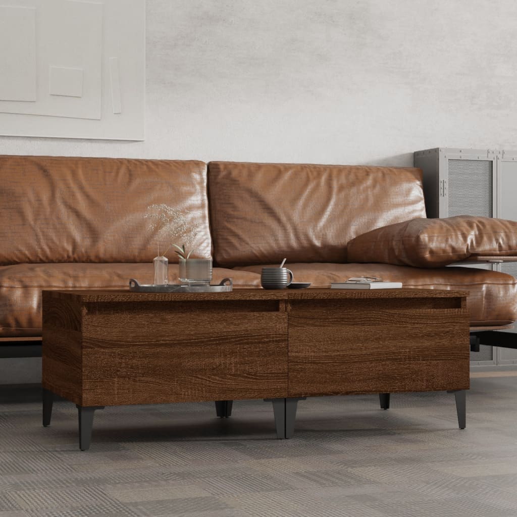 vidaXL Bočné stolíky 2 ks hnedý dub 50x46x35 spracované drevo