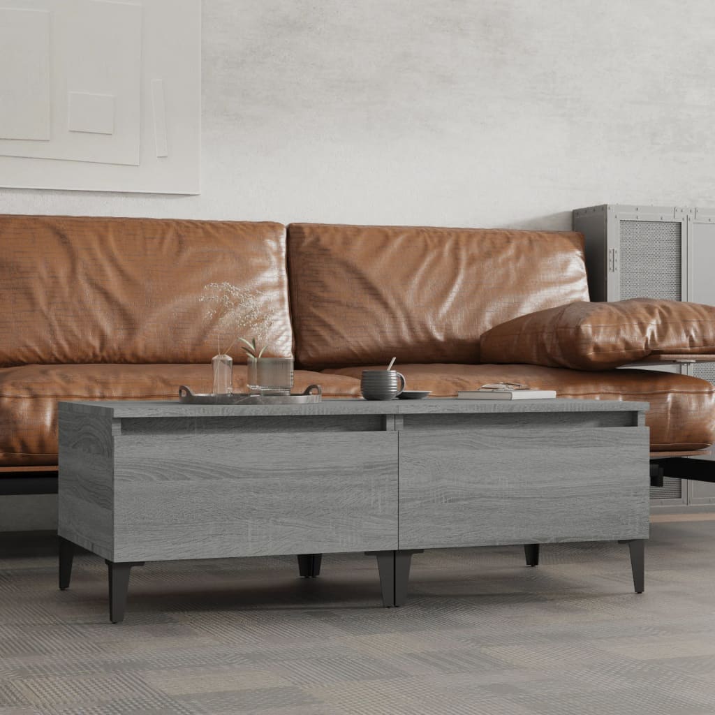 vidaXL Bočné stolíky 2 ks sivé sonoma 50x46x35 spracované drevo