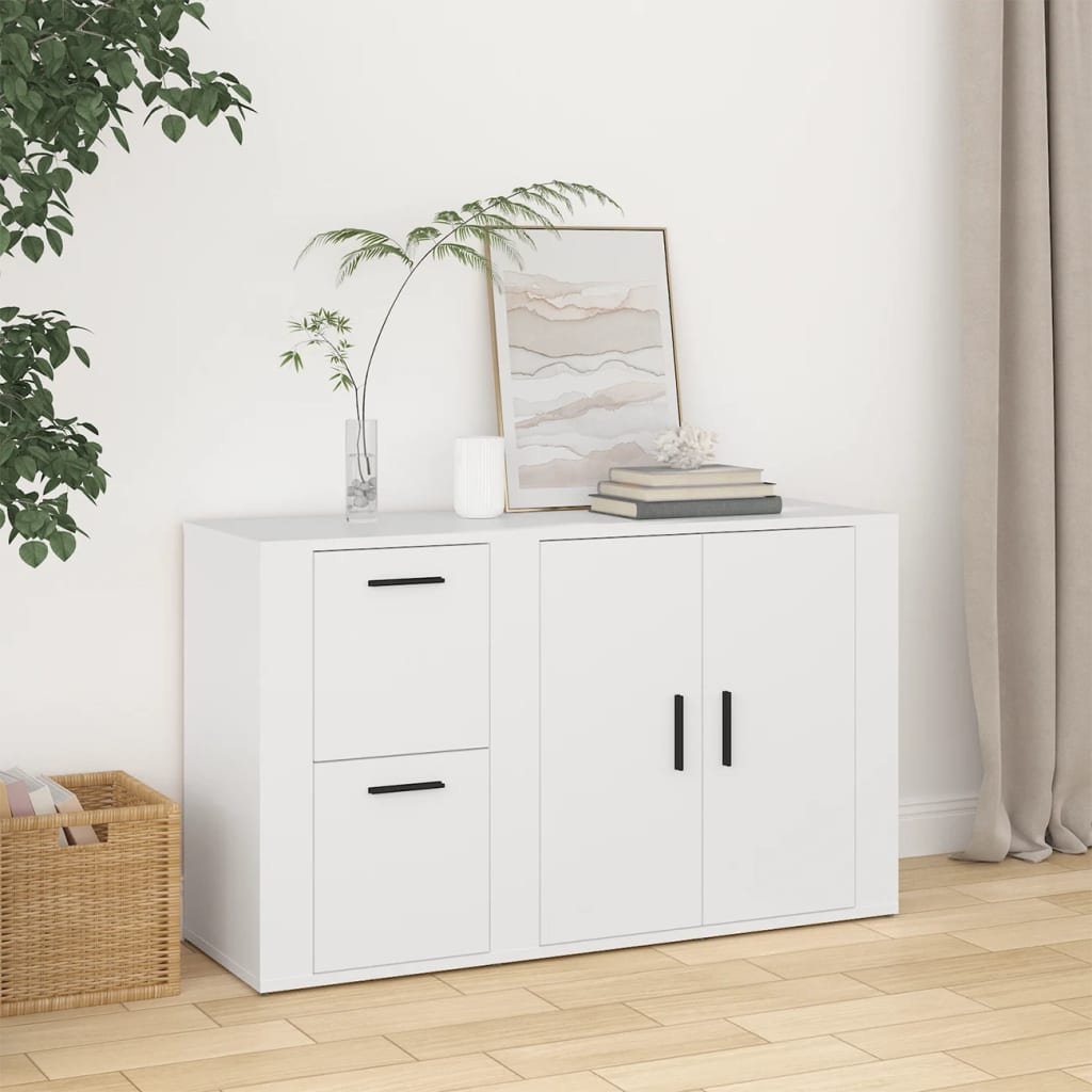 vidaXL Komoda biela 100x33x59,5 cm spracované drevo