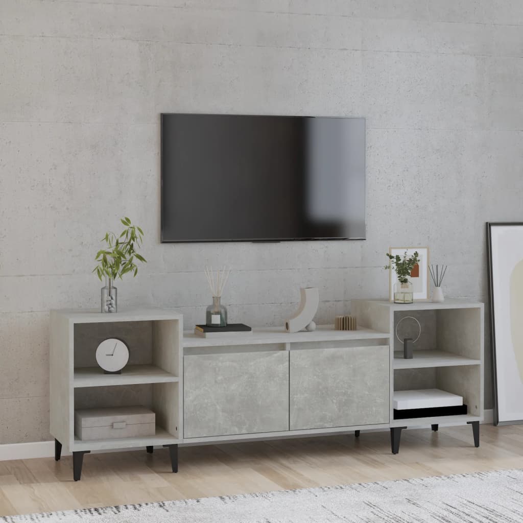 vidaXL TV skrinka betónová sivá 160x35x55 cm spracované drevo