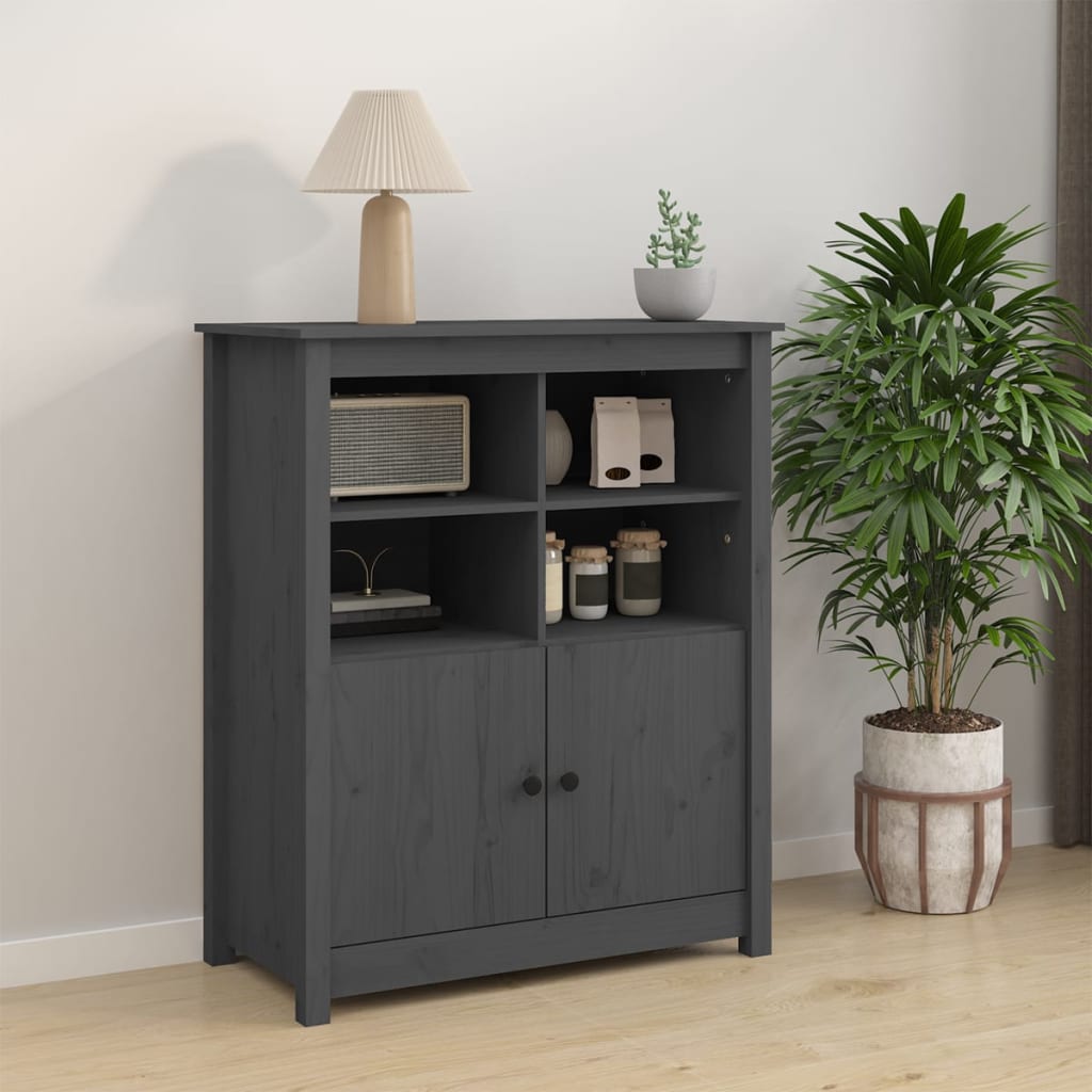 vidaXL Komoda sivá 83x41,5x100 cm borovicový masív