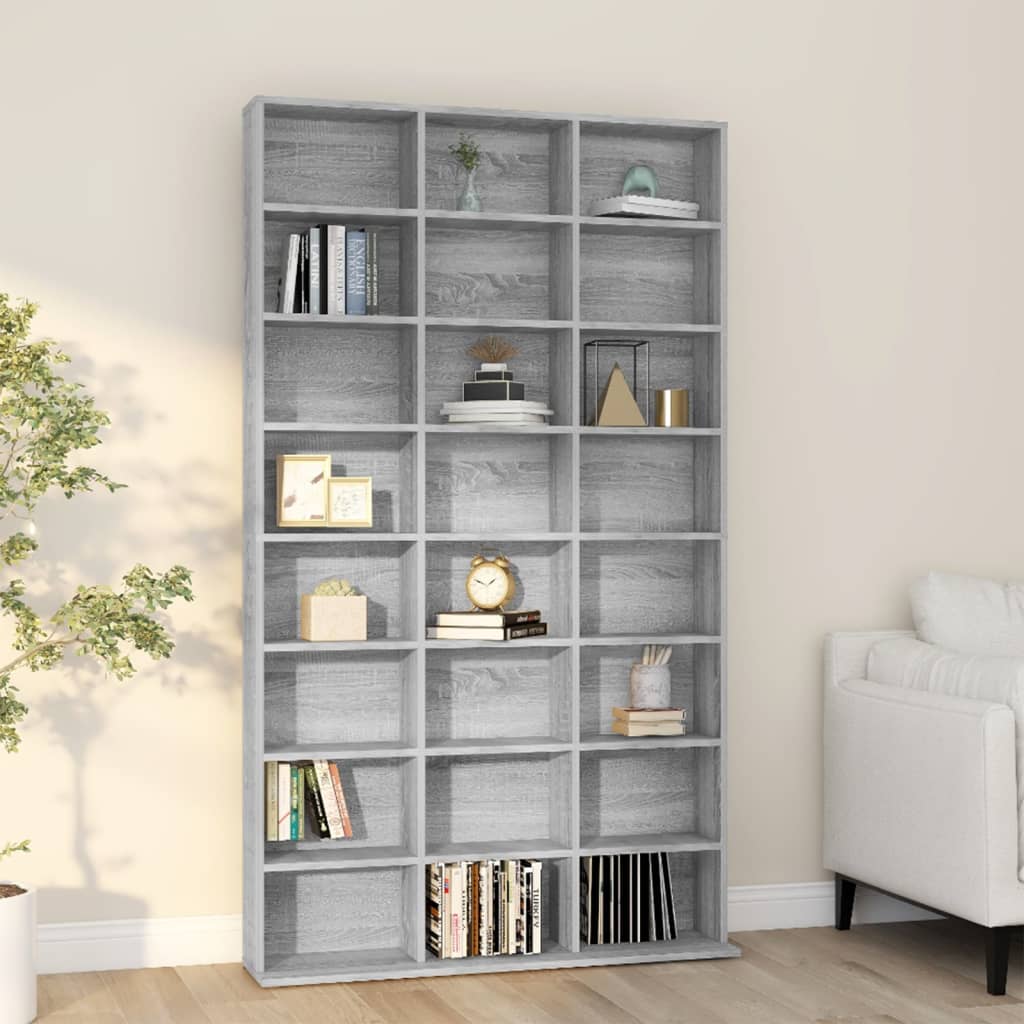vidaXL CD skrinka sivá sonoma 102x23x177,5 cm spracované drevo