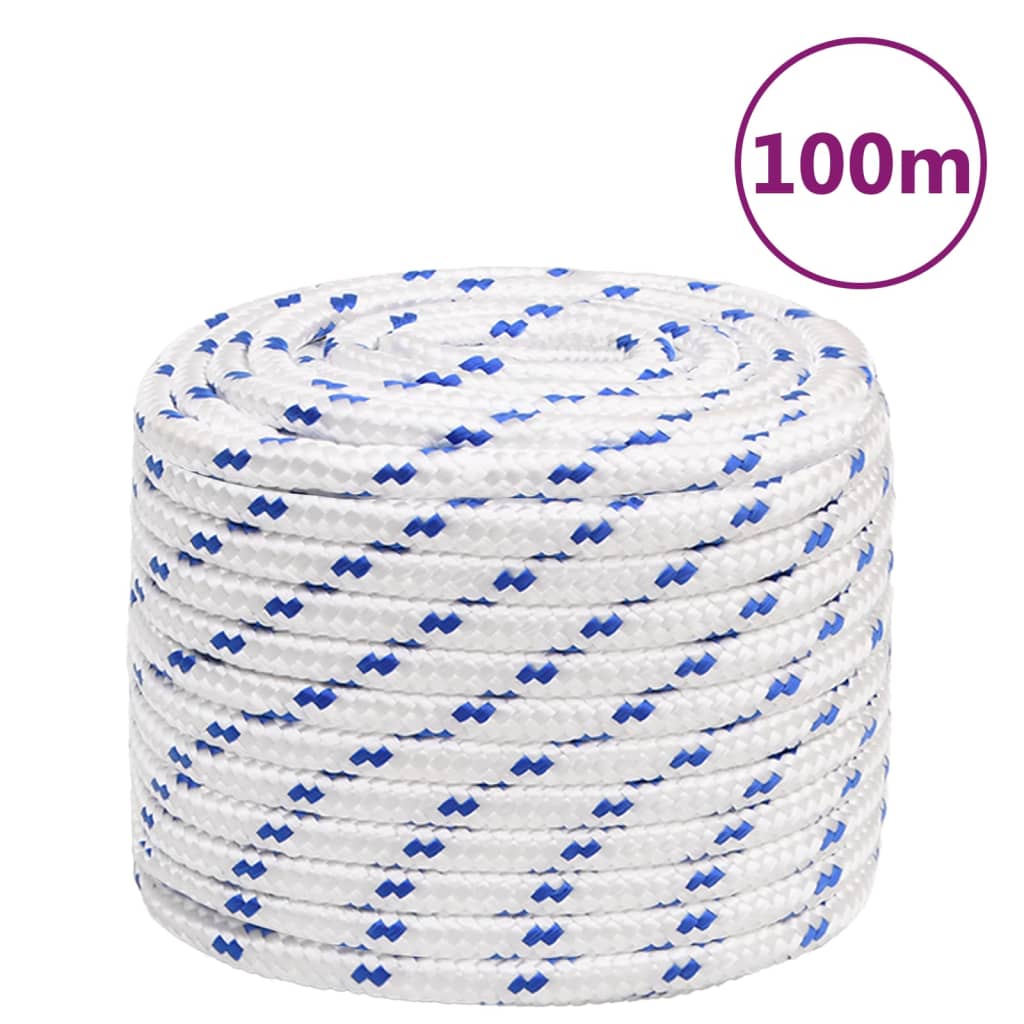 vidaXL Lodné lano biele 18 mm 100 m polypropylén