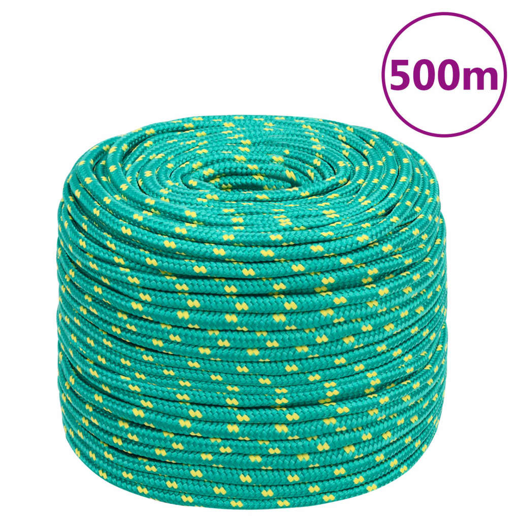 vidaXL Lodné lano zelené 10 mm 500 m polypropylén