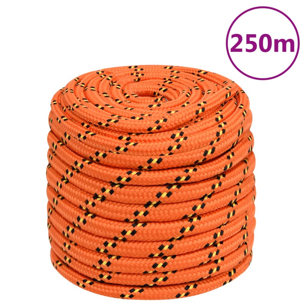 vidaXL Lodné lano oranžové 16 mm 250 m polypropylén