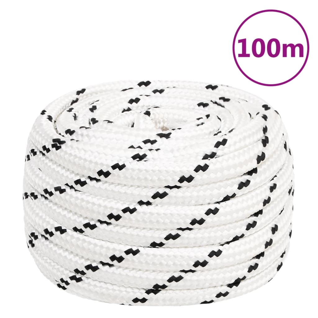 vidaXL Pracovné lano biele 18 mm 100 m polyester