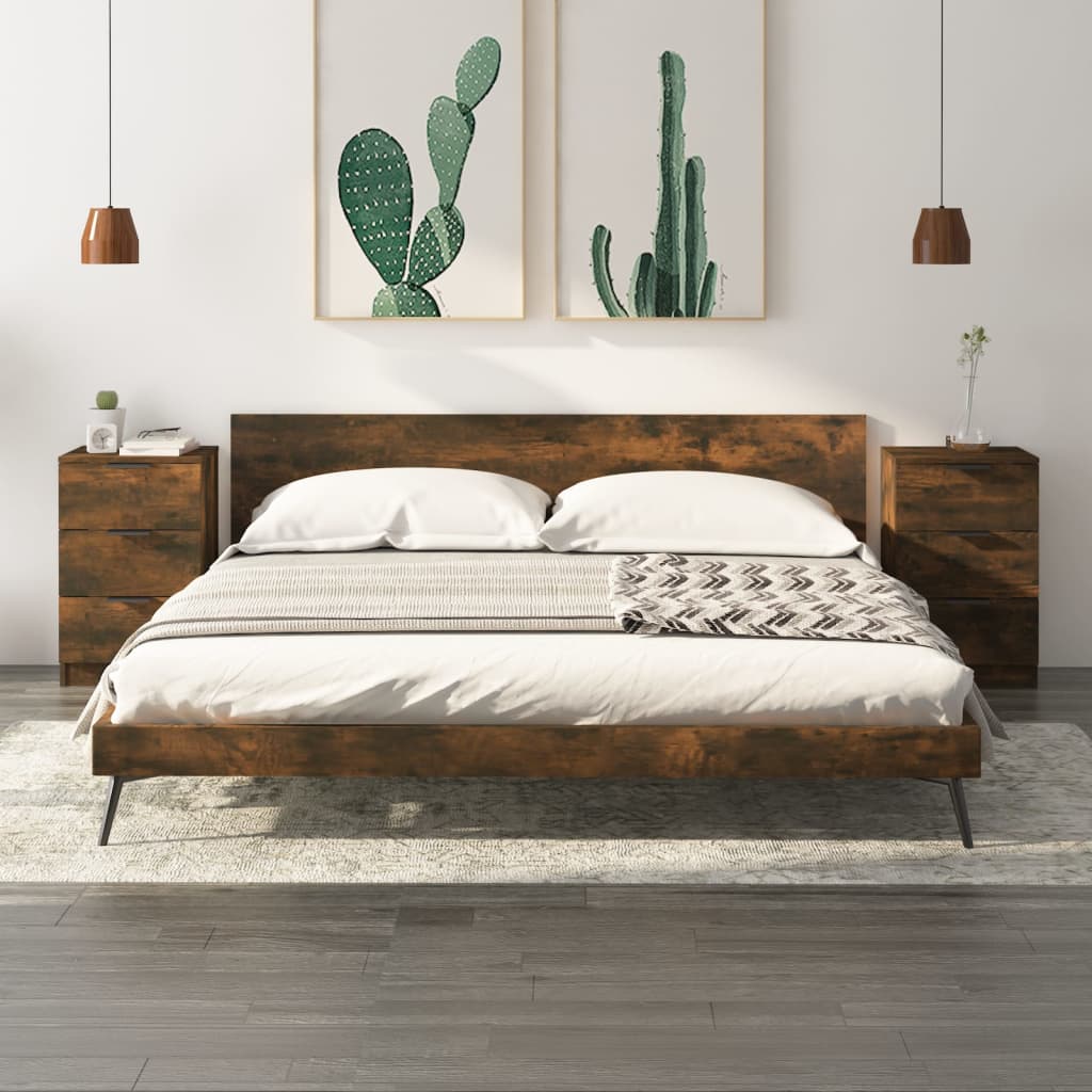 vidaXL Nočné stolíky 2 ks dymový dub 40x36x65 cm