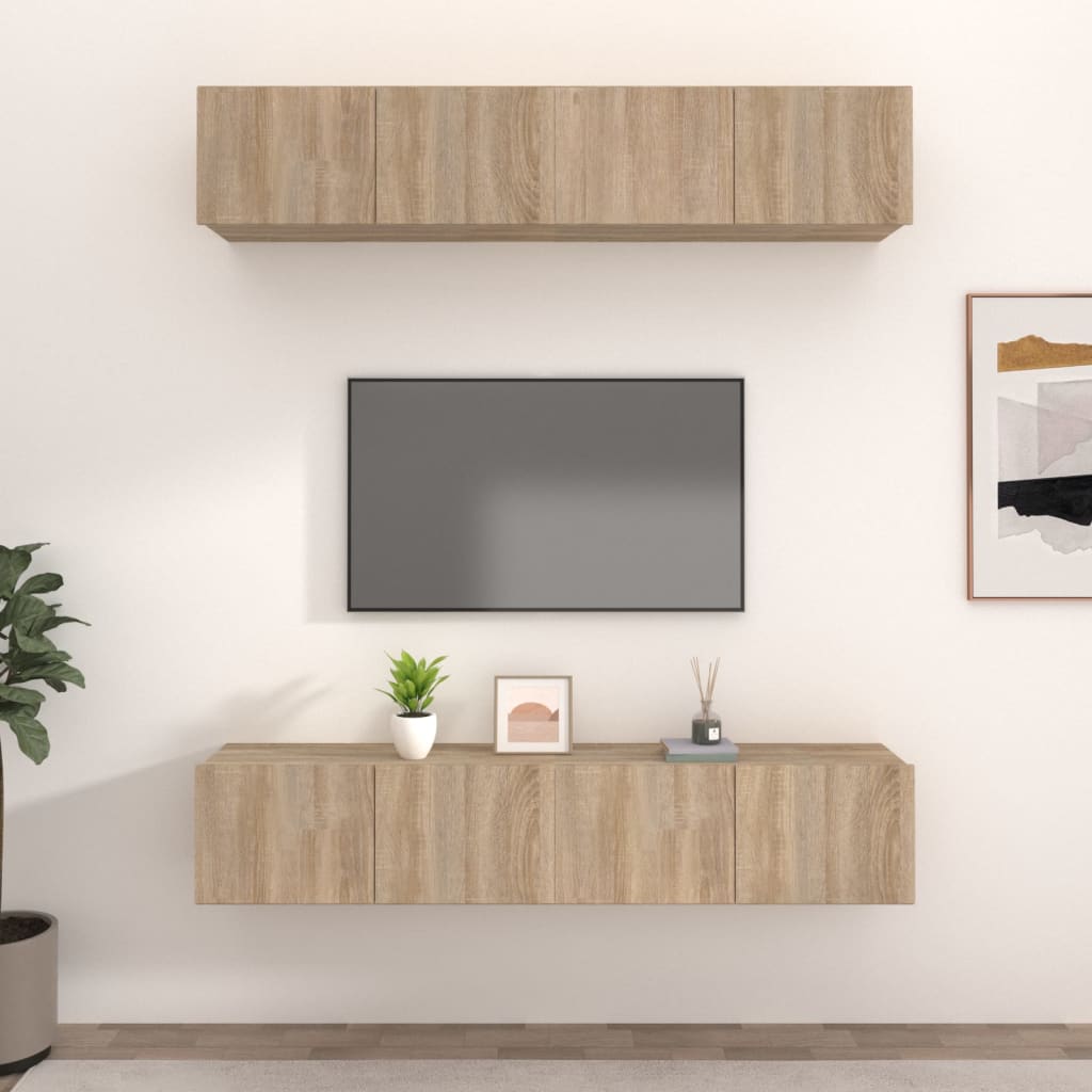 vidaXL TV skrinky 4 ks dub sonoma 80x30x30 cm spracované drevo