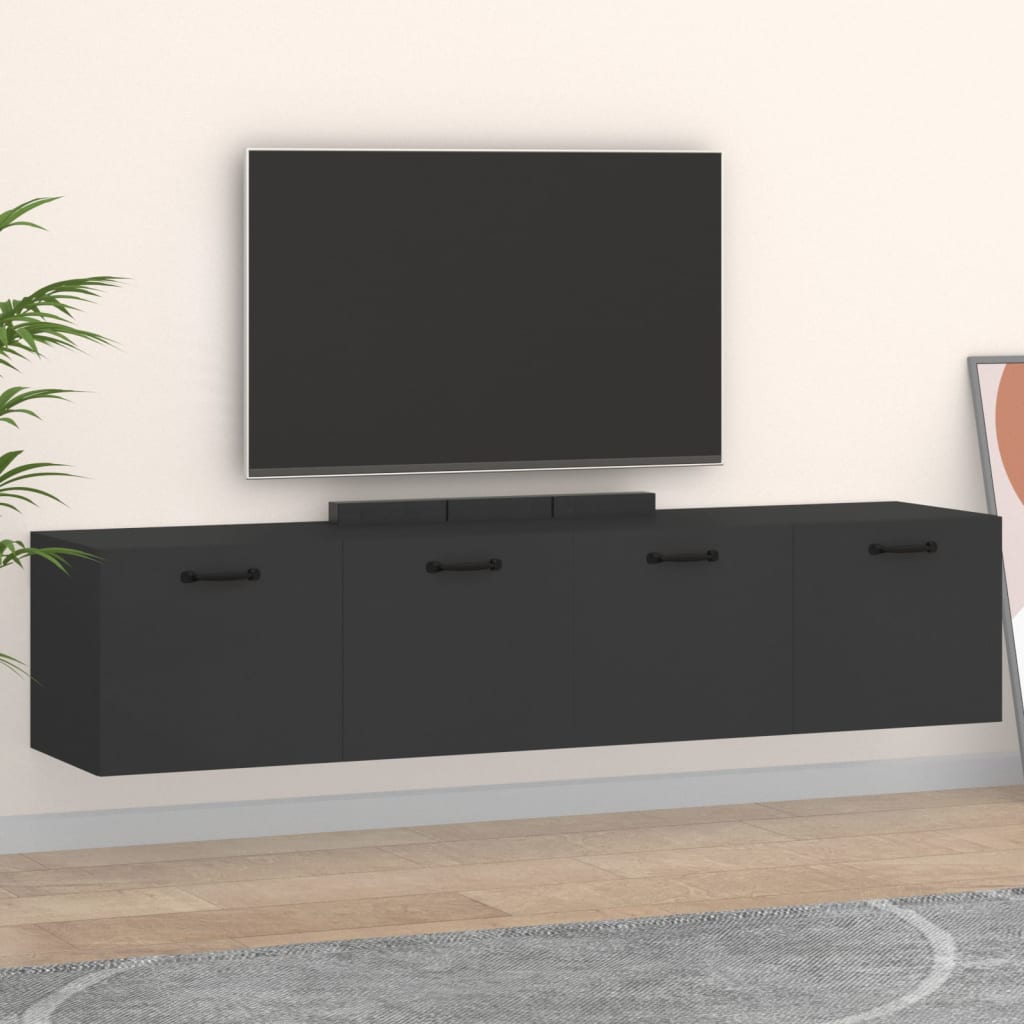 vidaXL Nástenné skrinky 2 ks čierne 60x36,5x35 cm spracované drevo