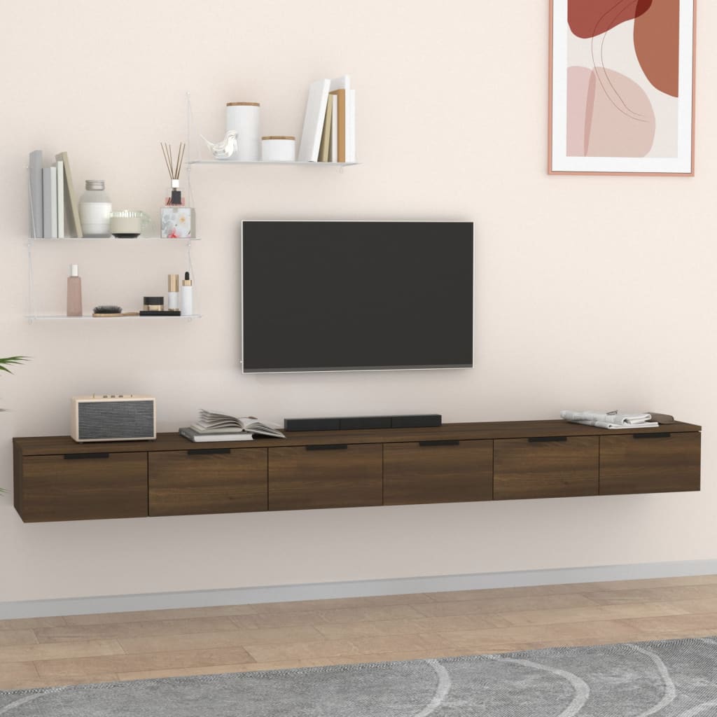 vidaXL Nástenné skrinky 2 ks hnedý dub 102x30x20 cm spracované drevo