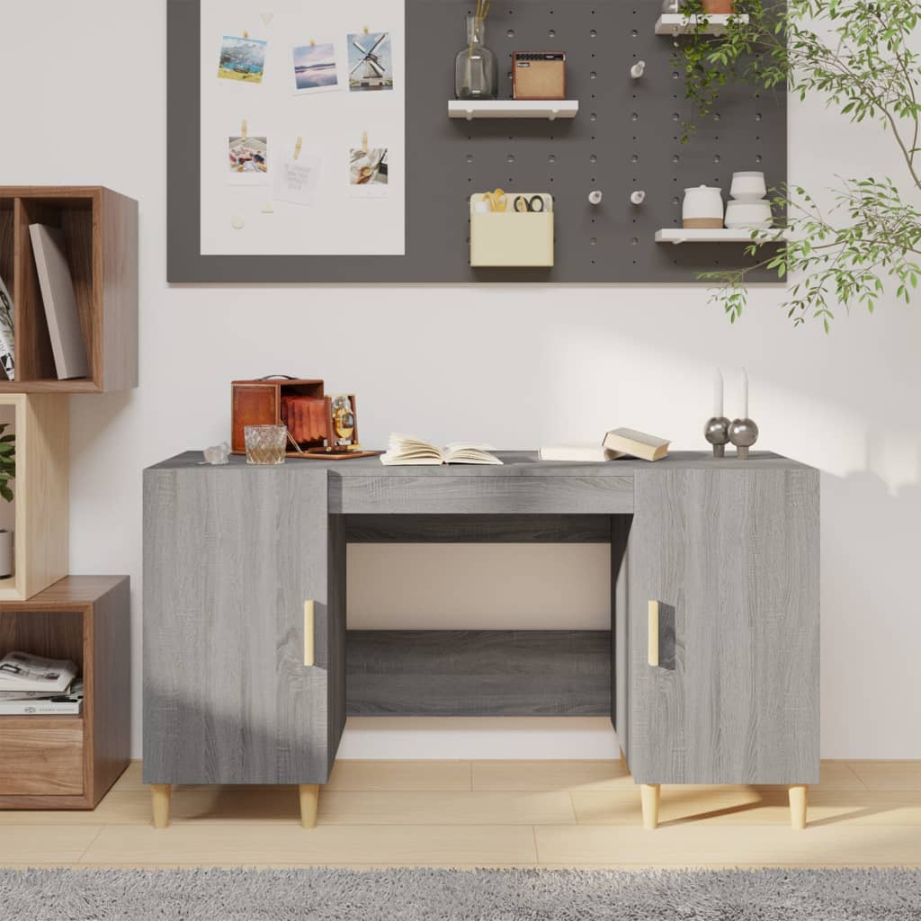 vidaXL Stôl sivý dub sonoma 140x50x75 cm spracované drevo