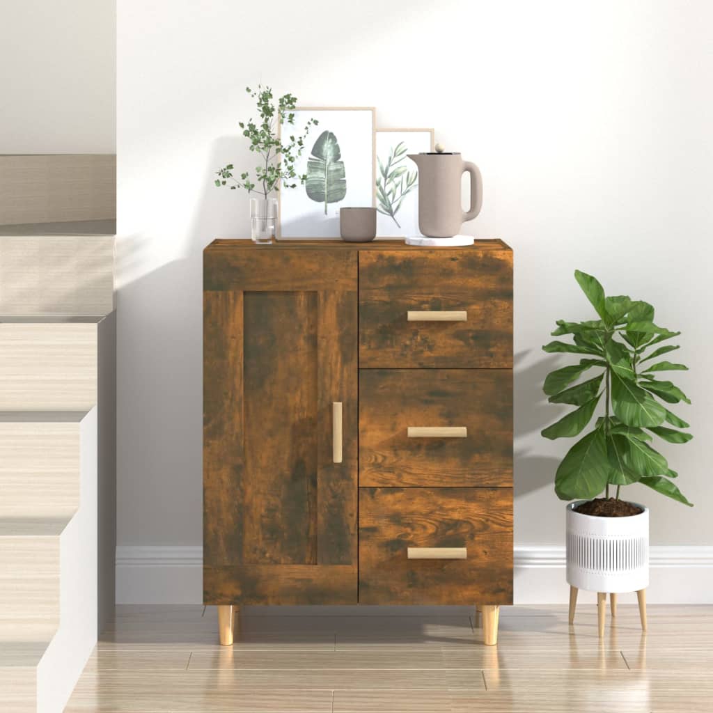 vidaXL Komoda dymový dub 69,5x34x90 cm spracované drevo