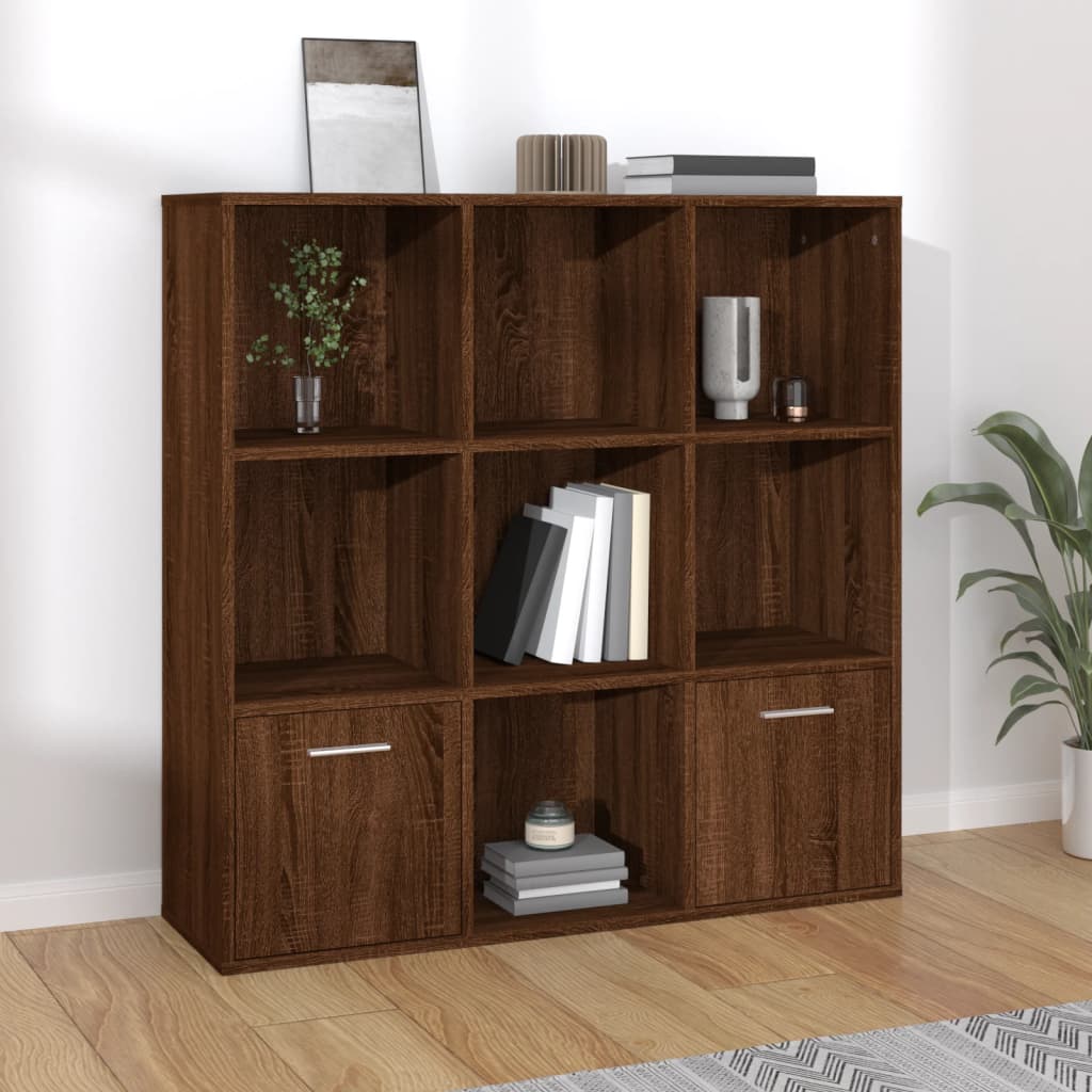vidaXL Knižnica hnedý dub 98x30x98 cm