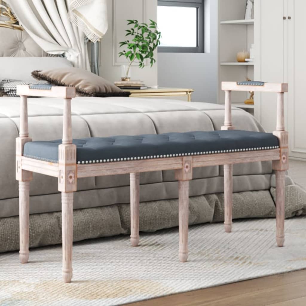 vidaXL Lavička tmavosivá 110x40x70 cm zamat