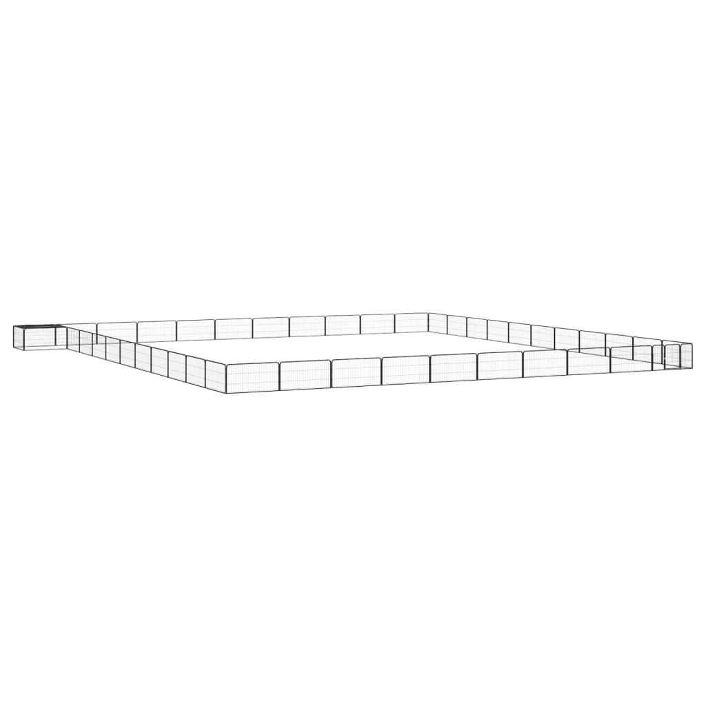 vidaXL Ohrádka pre psov 44 panelov čierna 100x50 cm práškovaná oceľ