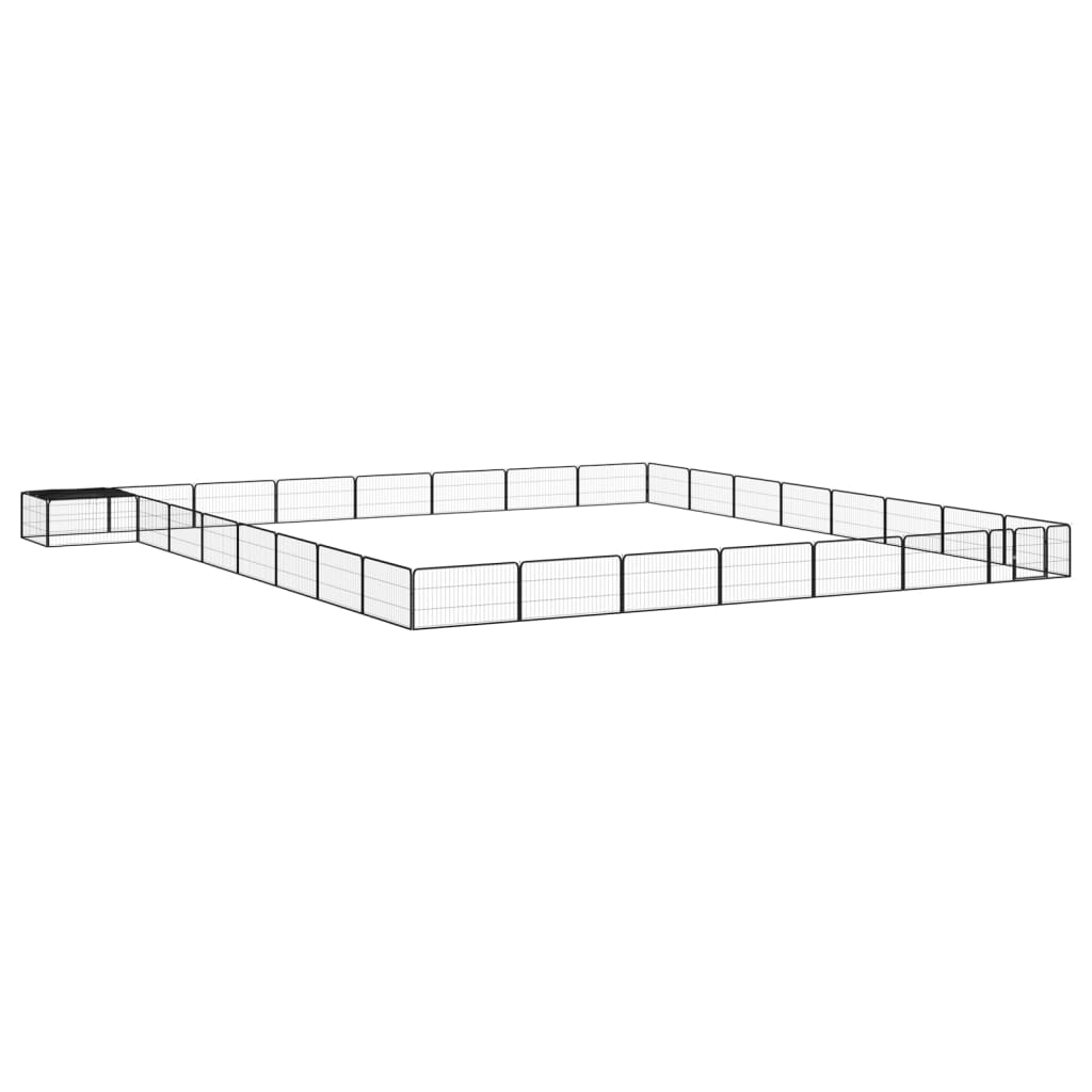 vidaXL Ohrádka pre psov 32 panelov čierna 100x50 cm práškovaná oceľ