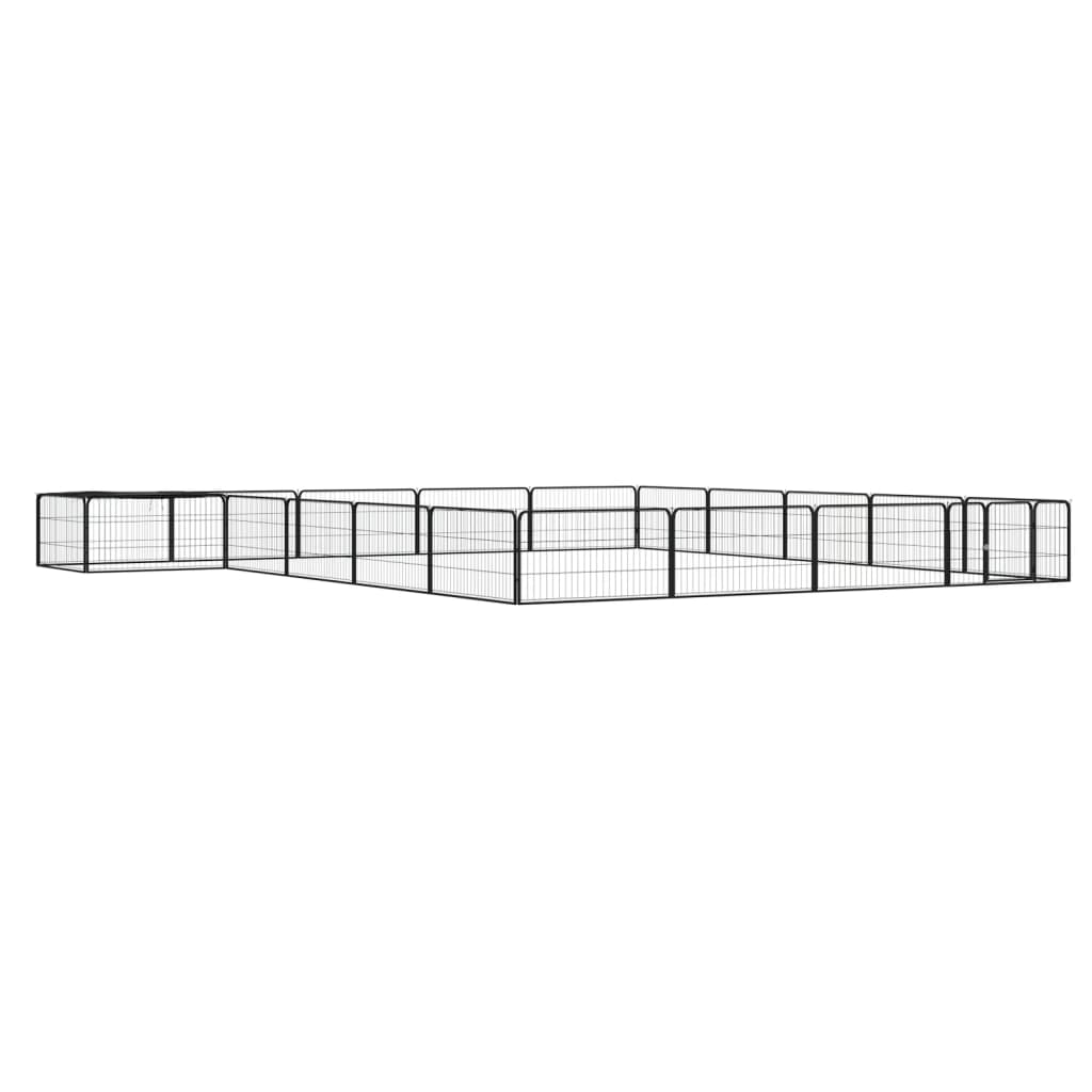 vidaXL Ohrádka pre psov 20 panelov čierna 100x50 cm práškovaná oceľ