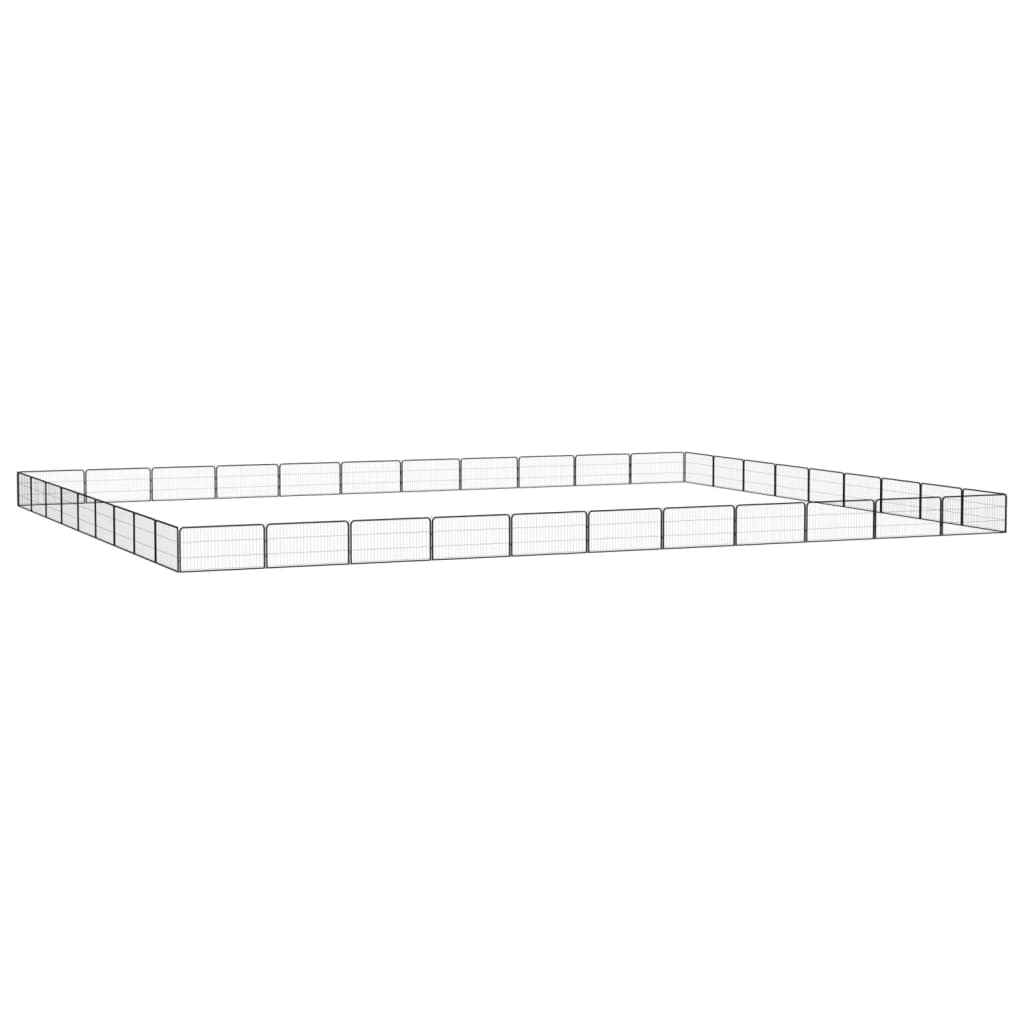 vidaXL Ohrádka pre psov 40 panelov čierna 100x50 cm práškovaná oceľ