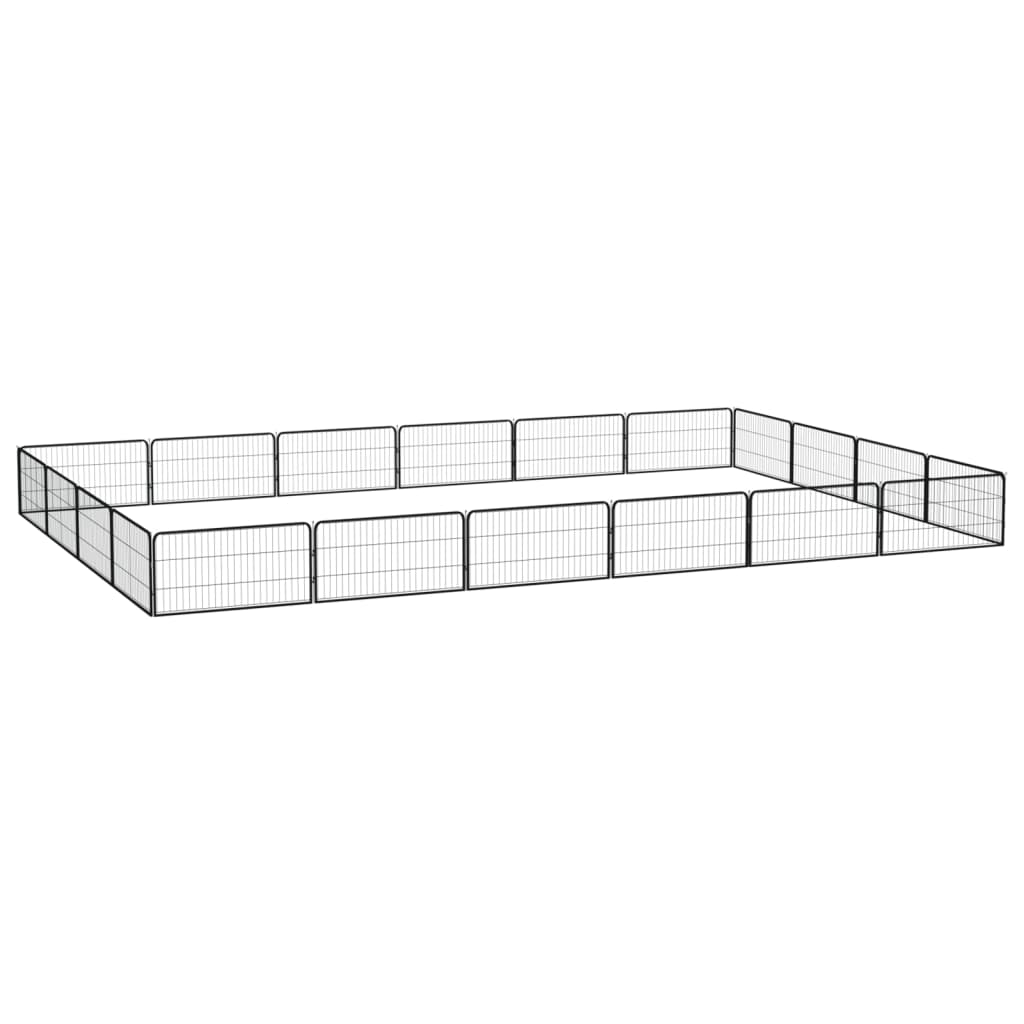 vidaXL Ohrádka pre psov 20 panelov čierna 100x50 cm práškovaná oceľ