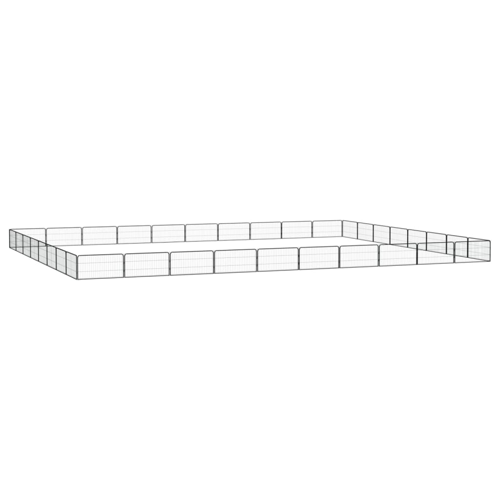 vidaXL Ohrádka pre psov 36 panelov čierna 100x50 cm práškovaná oceľ
