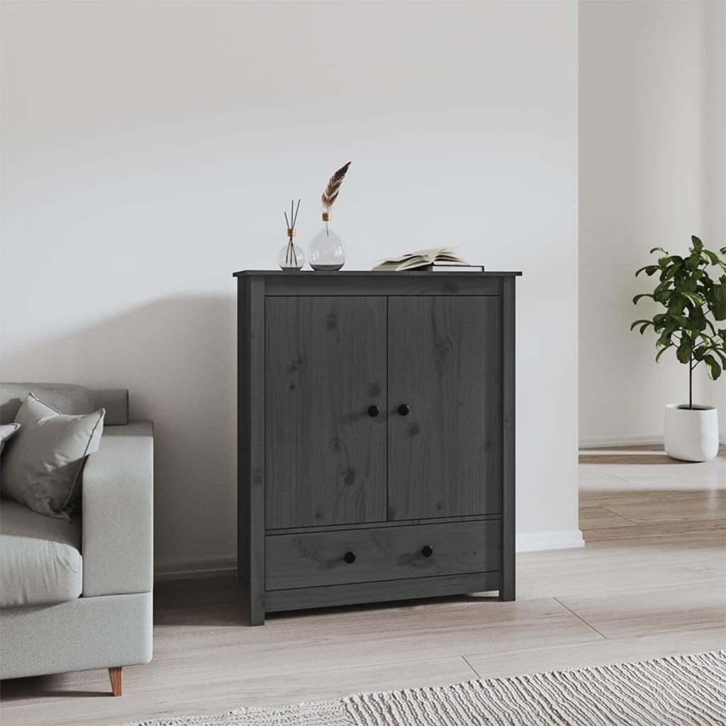 vidaXL Vysoká skrinka sivá 83x41,5x100 cm borovicový masív
