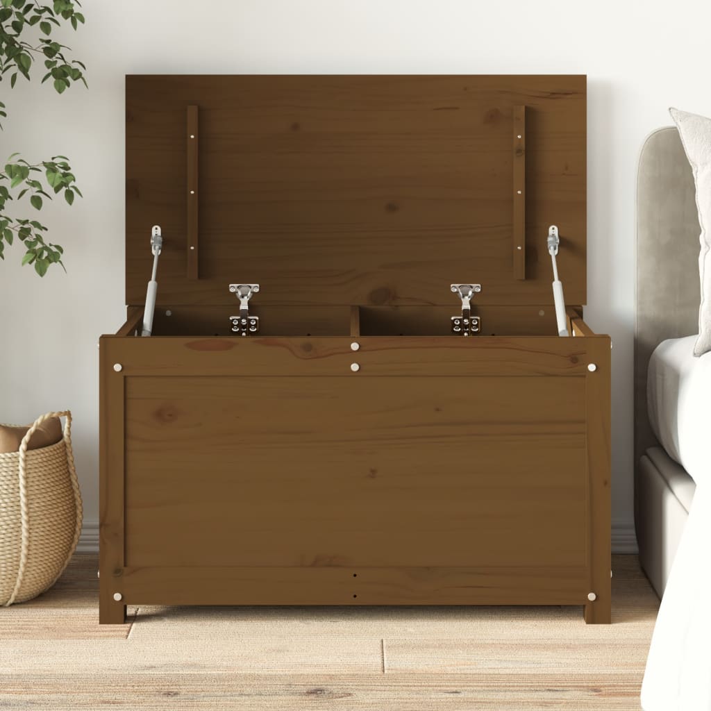 vidaXL Úložný box medovo-hnedý 80x40x45,5 cm masívna borovica