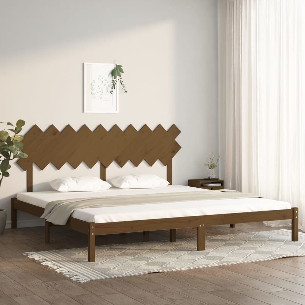 vidaXL Posteľný rám medovohnedý 200x200 cm masívne drevo