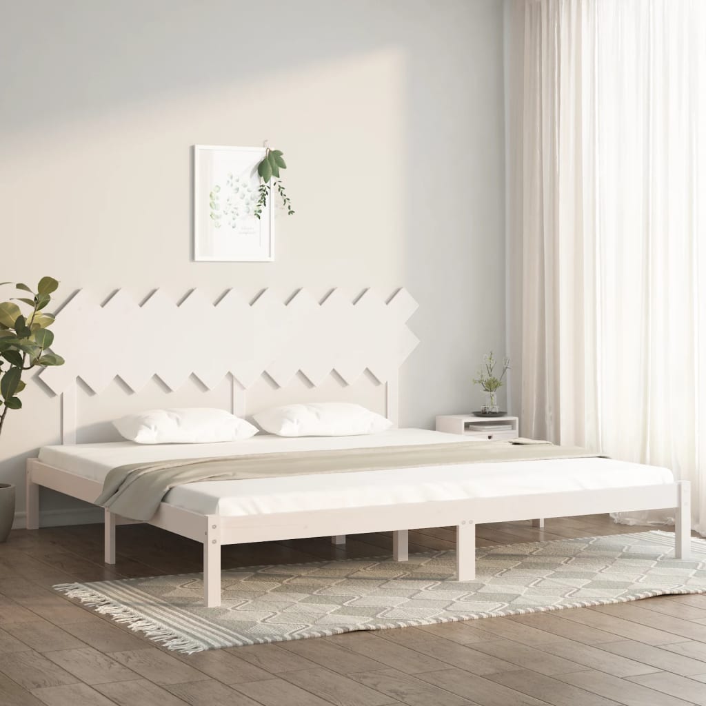 vidaXL Posteľný rám biely 200x200 cm masívne drevo