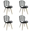 vidaXL Jedálenské stoličky 4 ks, čierne, prírodný ratan