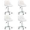 vidaXL Otočné jedálenské stoličky 4 ks biele umelá koža