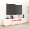 vidaXL TV skrinka s LED svetlami biela 180x35x40 cm