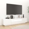 vidaXL TV skrinka s LED svetlami biela 180x35x40 cm