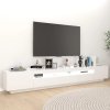 vidaXL TV skrinka s LED svetlami biela 260x35x40 cm