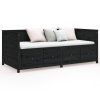 vidaXL Denná posteľ čierna 75x190 cm borovicový masív