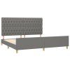 vidaXL Posteľný rám s čelom tmavosivý 200x200 cm látka