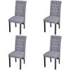 vidaXL Jedálenské stoličky 4 ks bledosivé látkové