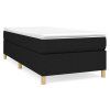 vidaXL Posteľný rám boxspring s matracom čierny 90x190 cm látka