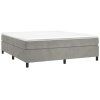vidaXL Posteľný rám na boxspring bledosivý 180x200 cm zamat
