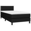 vidaXL Posteľný rám boxspring s matracom čierny 80x200 cm látka