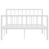 vidaXL Posteľný rám, biely, kov 120x200 cm