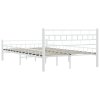 vidaXL Posteľný rám, biely, kov 140x200 cm