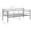 vidaXL Rám rozkladacej pohovky čierny kovový 90x200 cm