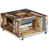 vidaXL Konferenčný stolík, recyklovaný masív 70x70x35 cm